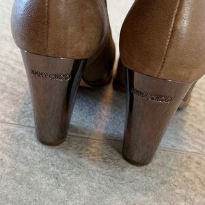 Jimmy Choo Tan Leather Heeled Boots